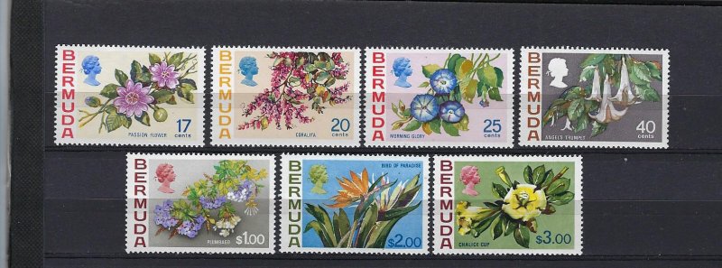 BERMUDA SCOTT #322-328 1975 FLOWER TYPE- MINT NEVER HINGED