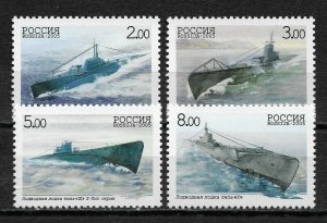 RUSSIA 2005,Submarine Forces,Submarines,Scott # 6887-6890,VF MNH** (ANDR3)