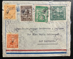 1931 Asuncion Paraguay Airmail cover to San Salvador El Salvador