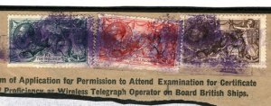 GB SHIP TELEGRAPHS Piece High Values Seahorses BRADBURY COMPLETE SET c1928 9.11