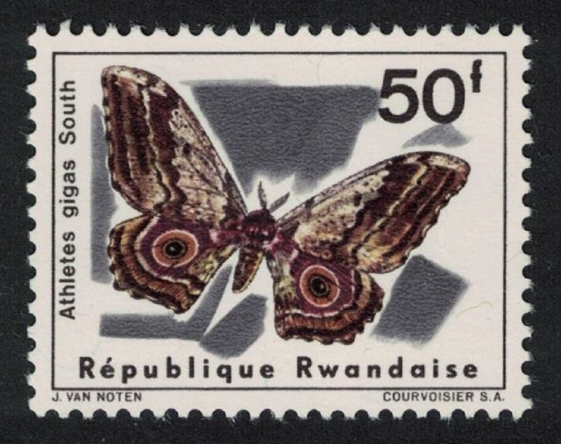 Rwanda 'Athletes gigas' Butterfly 50f KEY VALUE 1965 MNH SC#124 SG#122