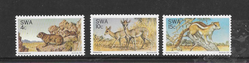 SOUTH WEST AFRICA #391-3 PROTECTED WILDLIFE MNH