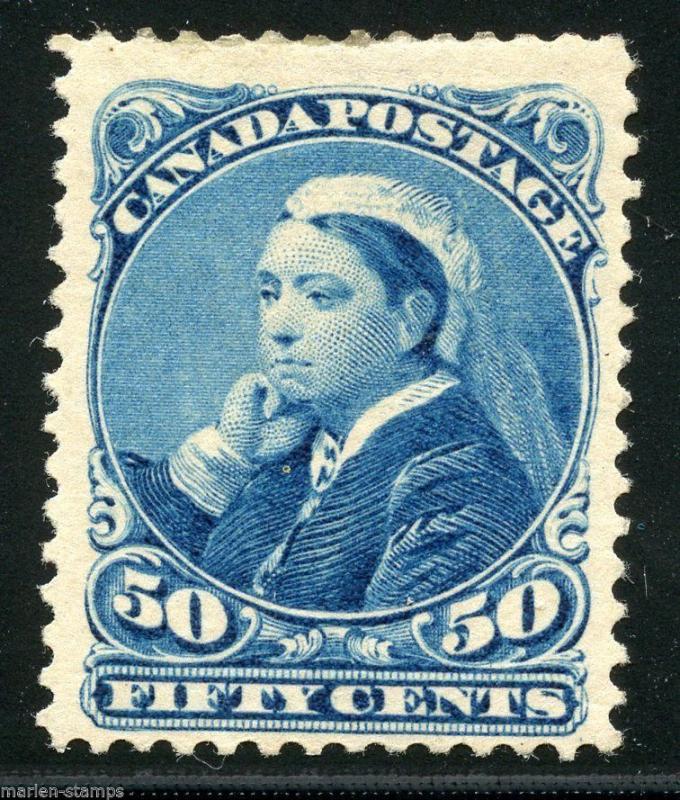 CANADA 50 cent QUEEN VICTORIA SCOTT#47 GIBBONS#116 MINT HINGED FULL ORIGINAL GUM