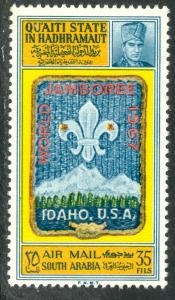 SOUTH ARABIA  QUAITI STATE IN HADHRAMAUT BOY SCOUT JAMBOREE Mi 122A MNH