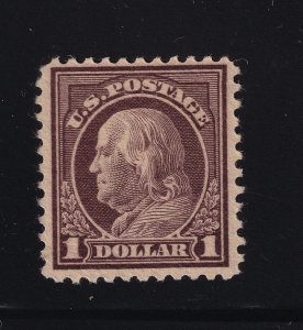 1917 Franklin $1 violet brown Sc 518 MNH original gum CV $95 (D4