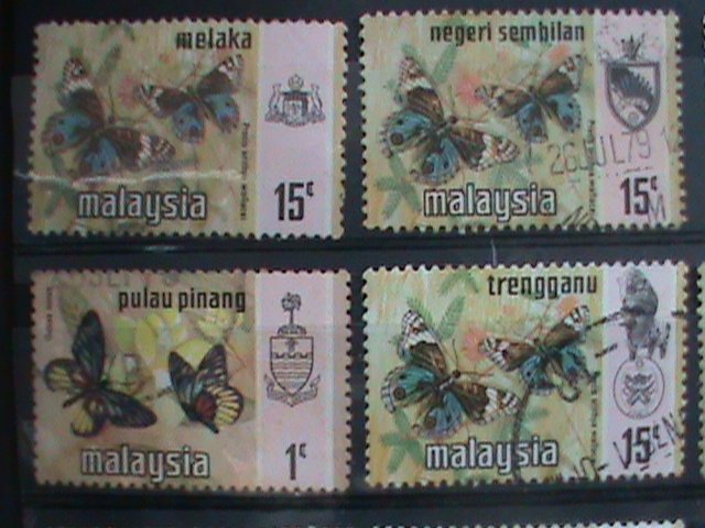 ​MALAYSIA-1971 -MILITARY-LOVELY BUTTERFLIES USED 12 STAMPS-#M41 -VERY FINE