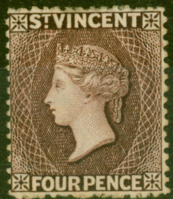 St Vincent 1887 4d Chocolate SG51a Fine Unused