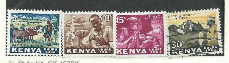 Kenya #1-3 (MH)  #5  (U) CV $1.50