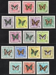 Guinea Sc #291-304, C47-C49 Mint Hinged Butterflies