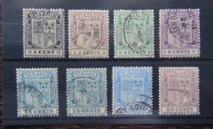 Mauritius 1921 - 1926 values to 20c Purple Fine Used 