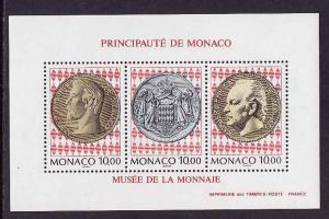 Monaco-Sc#1925-unused NH sheet-Currency Museum-1994-