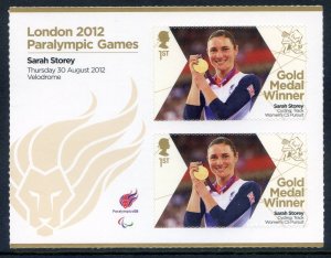 GB London 2012 Paralympics Sarah Storey Gold 1st Class MNH SG3372a