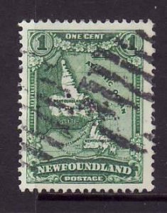 Newfoundland-Sc#163- id8-used 1c Map-1929-31-