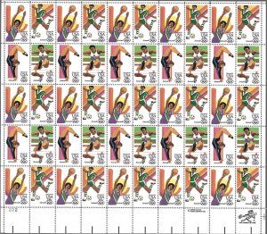 US C104a (C101 - C104) MNH Sheet of 50 - 28¢ Airmail stamps. 1984 Olympics