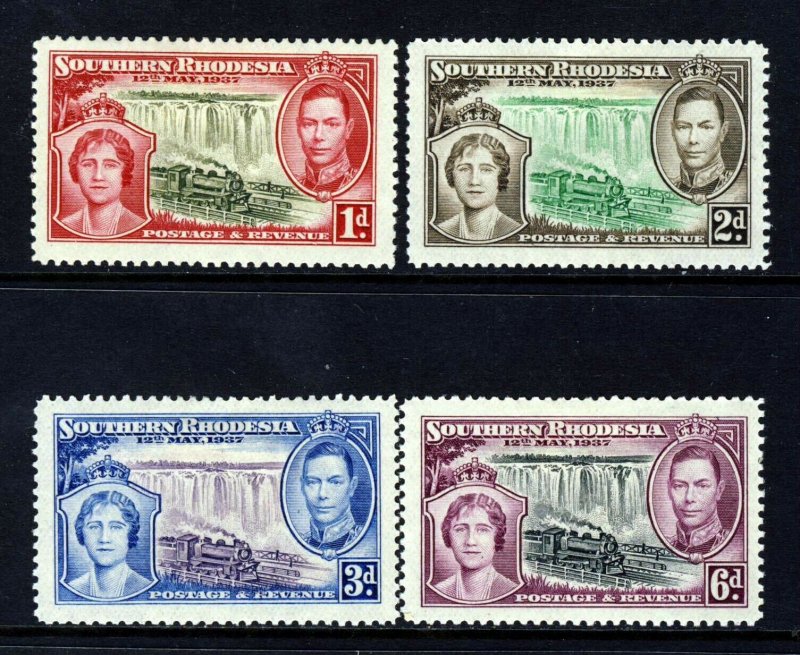 SOUTHERN RHODESIA KiG VI 1937 Complete Coronation Set SG 36 to SG 39 MINT