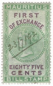 (I.B) Mauritius Revenue : Bill of Exchange 85c (First)