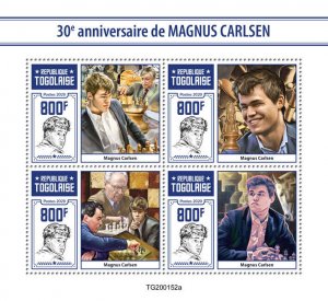 Togo Chess Stamps 2020 MNH Magnus Carlsen 30th Birthday Sports Games 4v M/S