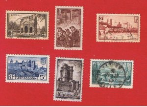 France  #342-347  MNH OG & VF used  Various Scenes  Free S/H