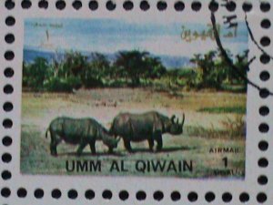 UMM AL QIWAIN- AFRICAN WILD ANIMALS CTO MINI SHEET, VERY FINE