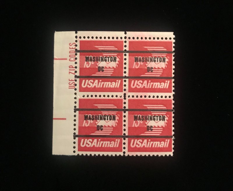 C79b Zip Block of 4, MNH,  Washington DC precancel