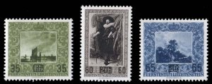 Liechtenstein #281-283 Cat$30, 1954 Surcharges set of three, never hinged