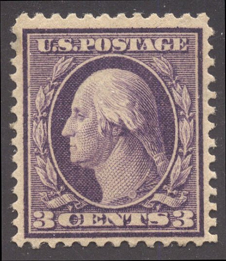 U.S. #359 SCARCE Mint w/ Cert - 1909 3c Violet on Bluish Paper