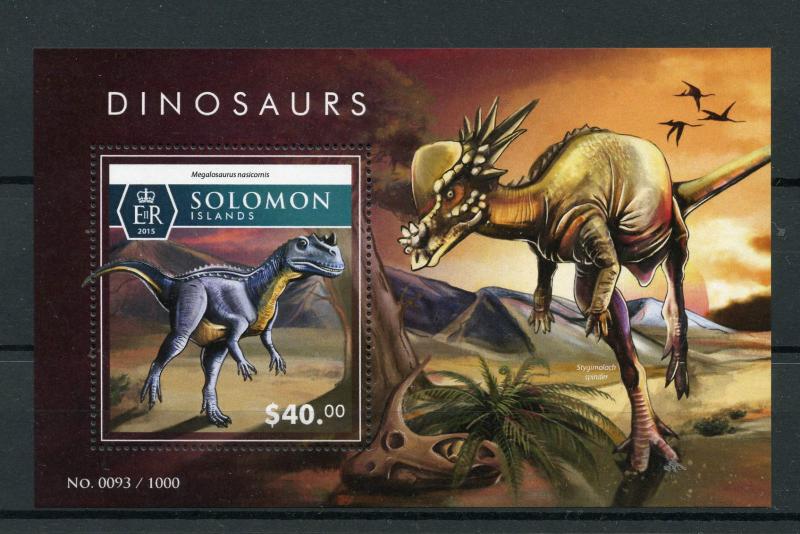 Solomon Islands 2015 MNH Dinosaurs 1v S/S Megalosaurus nasicornis 