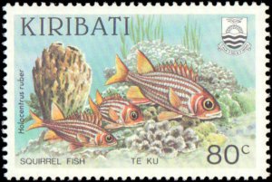 Kiribati #452-455, Complete Set(4), 1985, Fish, Marine Life, Never Hinged