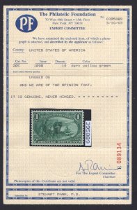 SCOTT #285 - MINT  - XF - OGnh  - w/PF Certificate