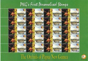 PAPUA PNG 2007 Personalised Orchids K3.35 Western Prov Bird SHEET MNH(PAP216)