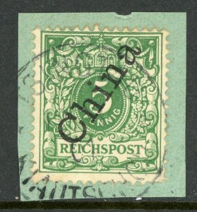 China 1898 Germany 5 Pfenning Michel 2 II (Sc #2)  VFU E733