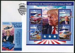 CHAD 2017  MODES OF TRANSPORTATION  FOR  DONALD TRUMP SHEET FDC