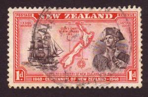  New Zealand 1940 #230 1d Red Explorer Cook SG614