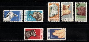 ROMANIA Scott # 1527-33 Used - Barnyard Animals