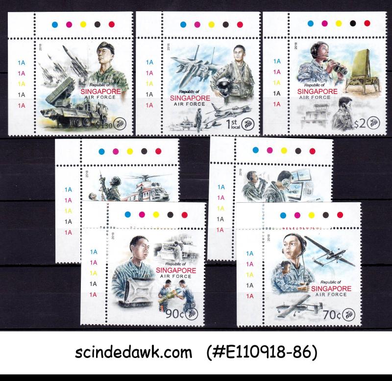 SINGAPORE - 2018 50th ANNIV. OF SINGAPORE AIR FORCE RSAF TRAFFIC LIGHT 7V MNH