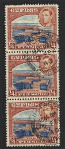 Cyprus Sc#143 Used strip of 3