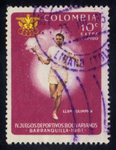 Colombia #C417 Torch Bearer, used (0.25)