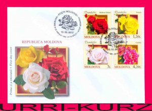 MOLDOVA 2012 Nature Flora Flowers Roses 4v Sc761-764 Mi805-808 FDC