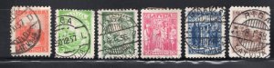 Latvia 1934 Set of 6, Scott 174-179 used, value = $1.50