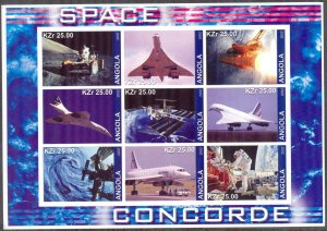 Angola 2002 Aviation Concorde Space Imperf.  MNH Private