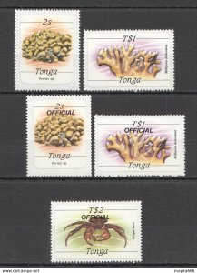 Tonga Coral Reefs Crabs Marine Life Overprint Official Self-Adhesive ** Nw0283