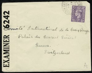 G.B.KG VI 1943 RED CROSS MESSAGE SCHEME COVER WITH SG 490 IN FAIR CONDITION