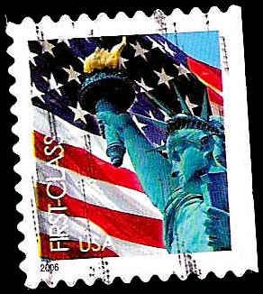 # 3974 USED FLAG AND STATUE OF LIBERTY