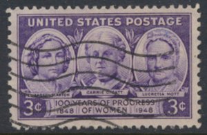 USA  SC#  959   Used 1948 100 Years Progress of Women see scan