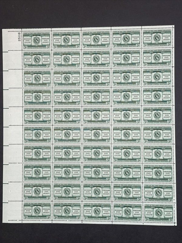 1955 sheet, Michigan State - Penn State, Land Grant Colleges Sc# 1065 