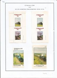 EYNHALLOW -1982 - Steam Locomotives - Sheets - Mint Light Hinged - Private Issue