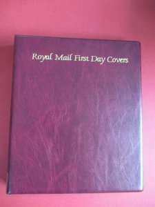 Royal Mail Brown First Day Cover Album with 20 Inner Sleeves Holds 80 Items Used