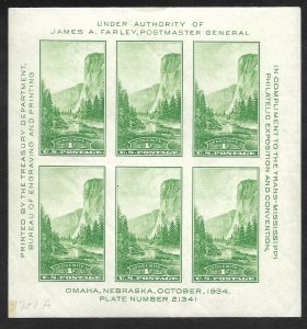 Doyle's_Stamps: 1934 1-cent National Parks PNB & Paired Souvenir Sheet