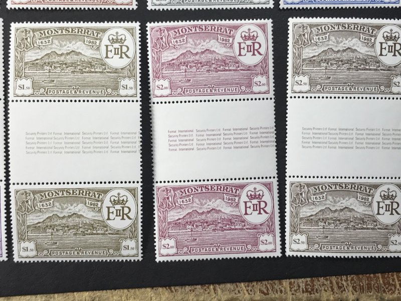 MONTSERRAT # 483A-483J-MINT/NEVER HINGED-COMPLETE SET OF GUTTER PAIRS----1982