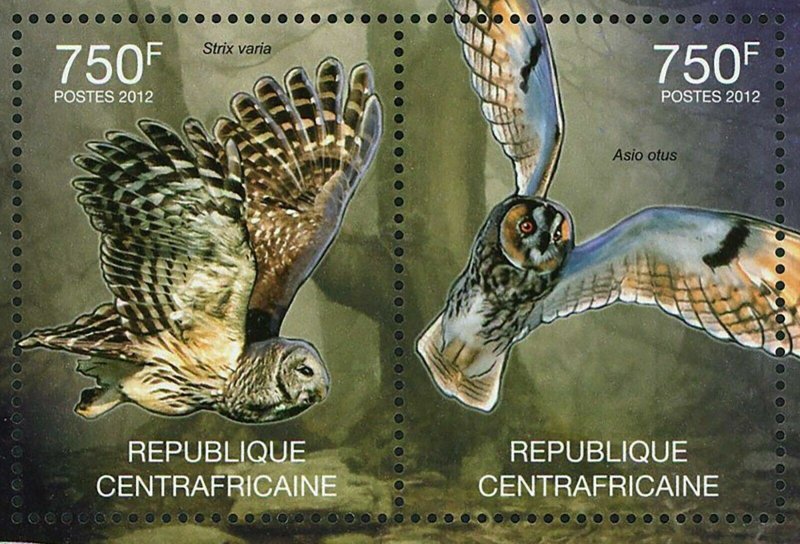 Owls Stamp Asio Flammeus Asio Otus Strix Varia S/S MNH #3636 / Bl.942